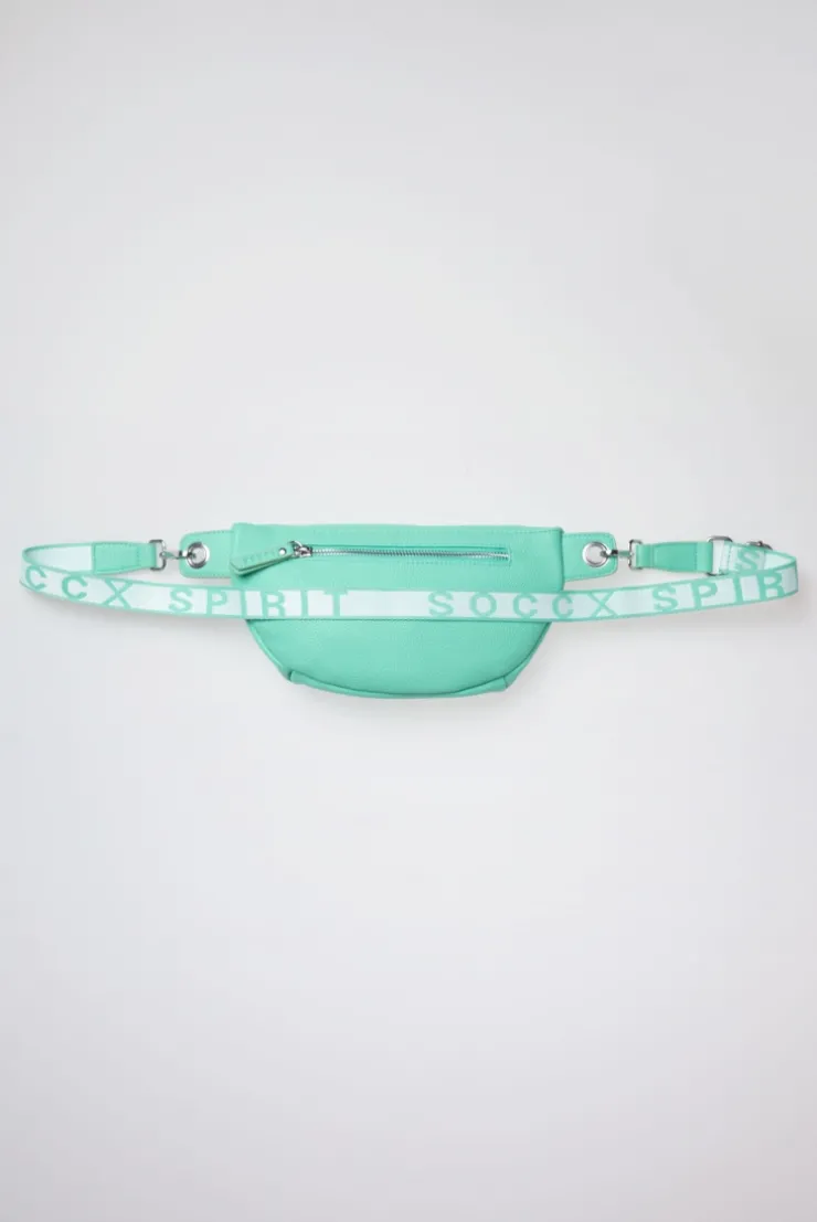 Umhängetasche mit Intarsia-Webriemen misty mint