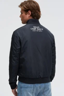 Wende-Blouson mit Logo Prints blue navy / sunrise neon