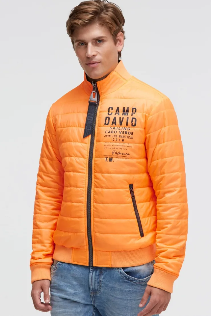 Wende-Blouson mit Logo Prints blue navy / sunrise neon