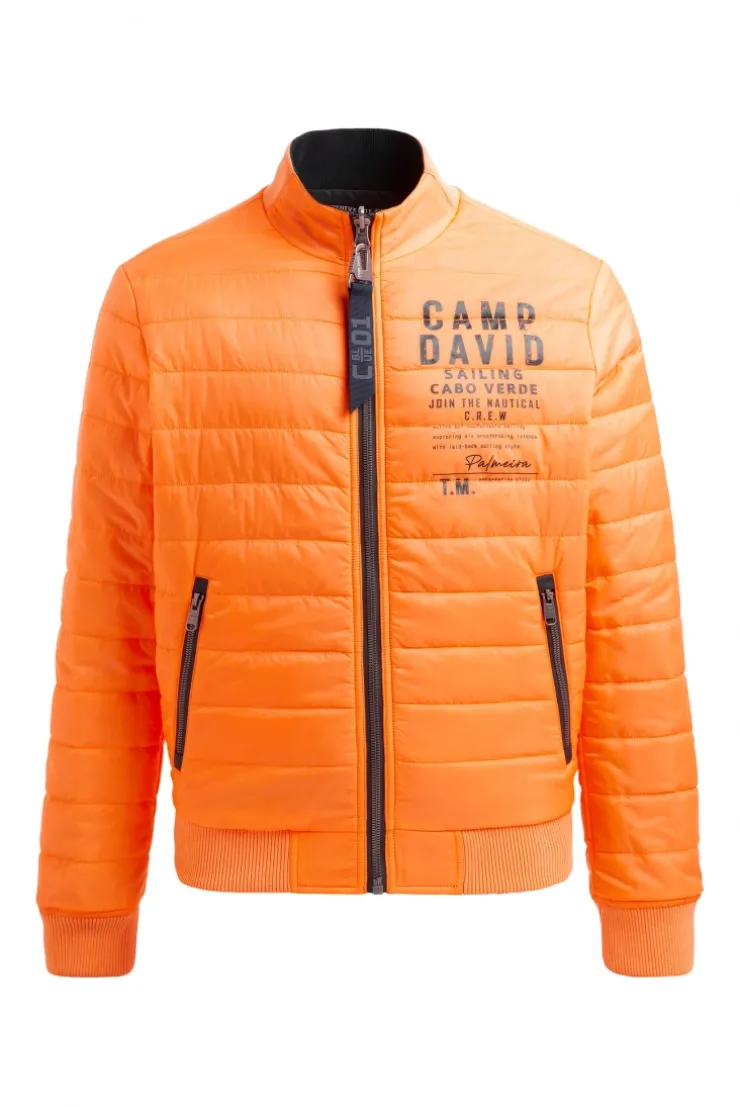 Wende-Blouson mit Logo Prints blue navy / sunrise neon