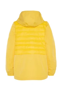 Windjacke mit Kapuze im Materialmix golden honey