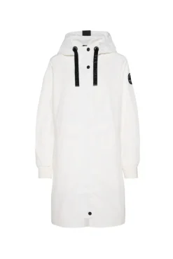 Windparka mit Kapuze und Logo-Details ivory