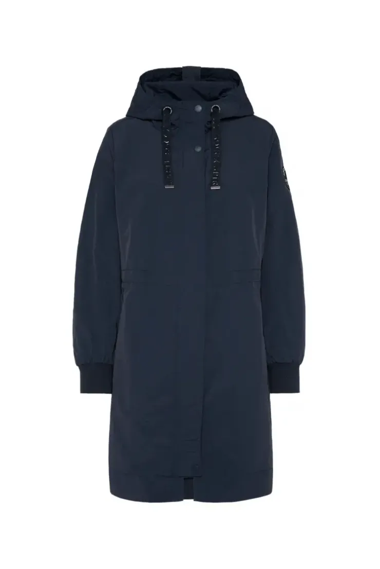 Windparka mit Kapuze und Logo-Details blue navy