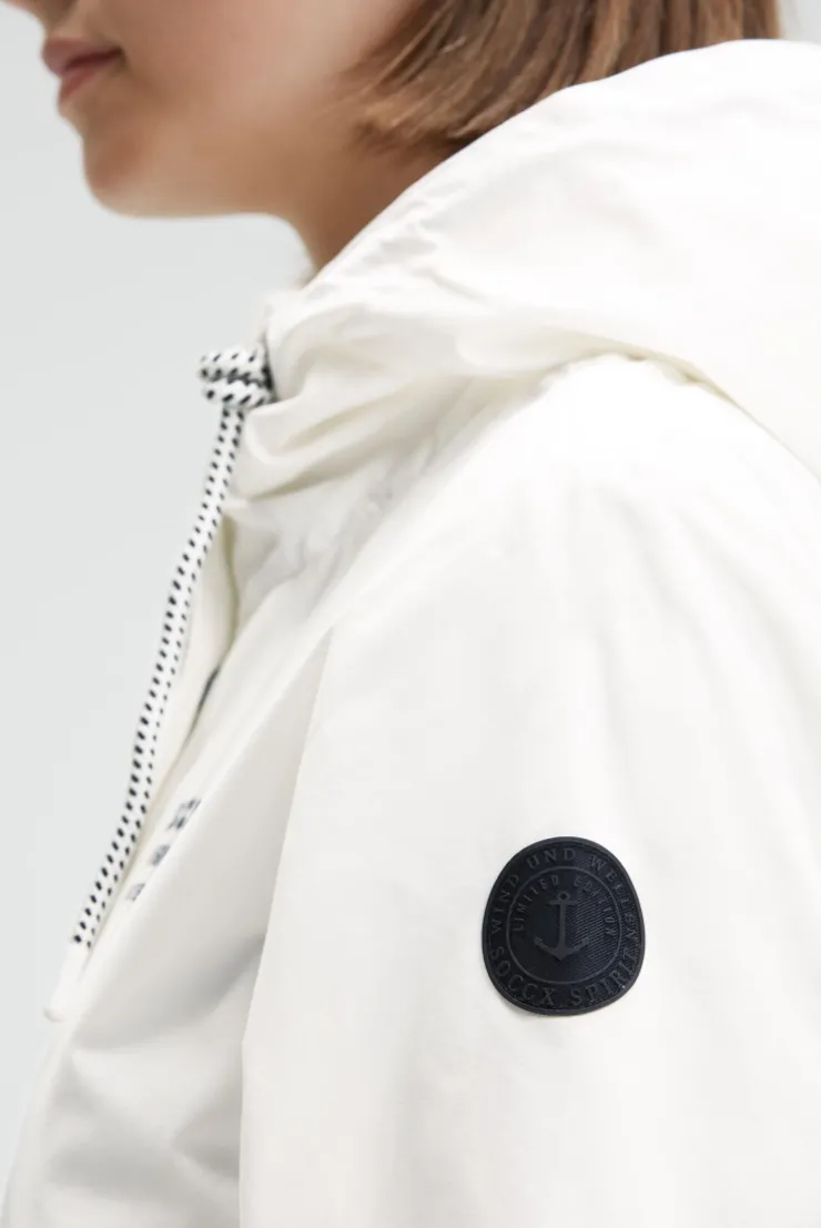Wind- und Wetterjacke mit Kapuze ivory