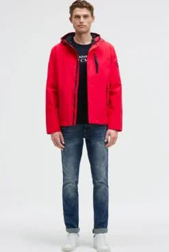 Wind- und Wetterjacke mit Kapuze summer red