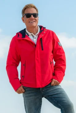 Wind- und Wetterjacke mit Kapuze summer red