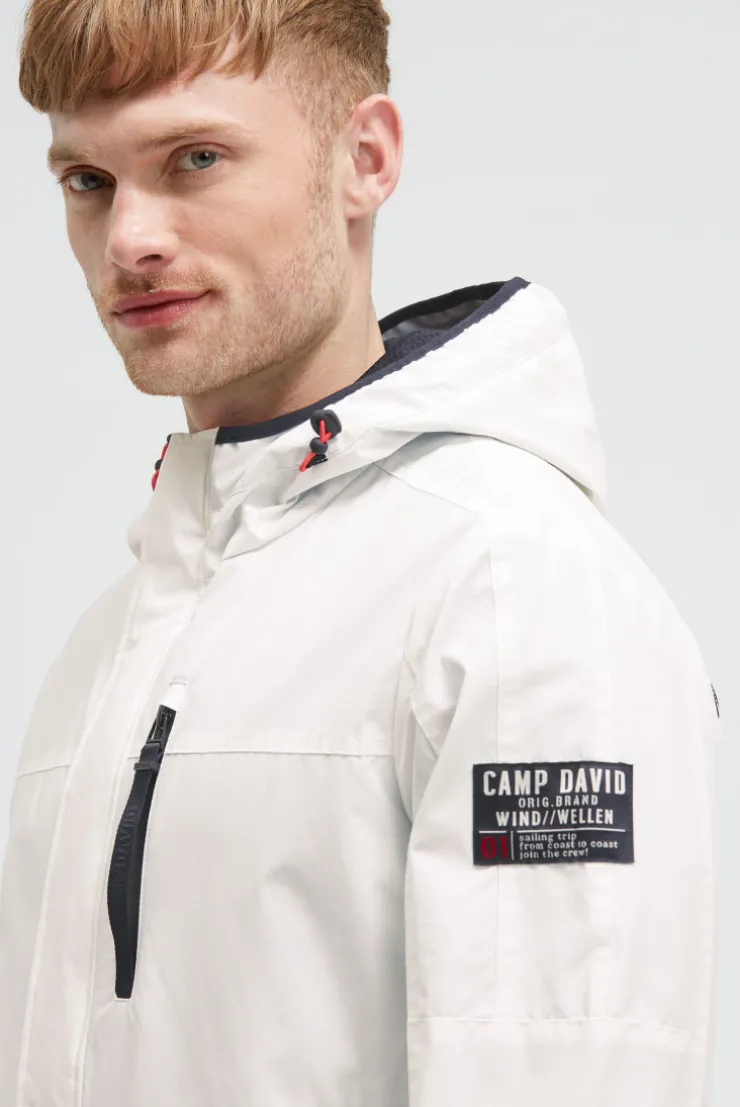 Wind- und Wetterjacke mit Kapuze ivory