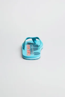 Zehensandale mit Surf Print aqua