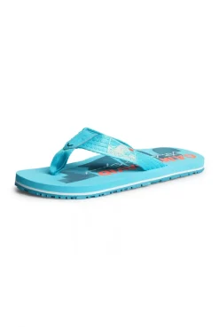 Zehensandale mit Surf Print aqua
