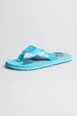 Zehensandale mit Surf Print aqua