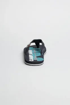 Zehensandale mit Surf Print blue navy