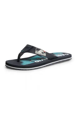 Zehensandale mit Surf Print blue navy
