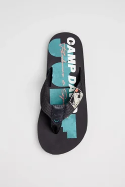 Zehensandale mit Surf Print blue navy