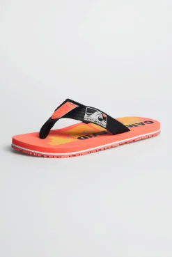 Zehensandale mit Surf Print neon flame